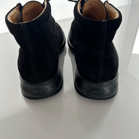 Tod\'s black suede ankle boots. Men\'s size 8